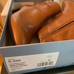 Essex Lane Jodie Cognac Leather Ankle Boots